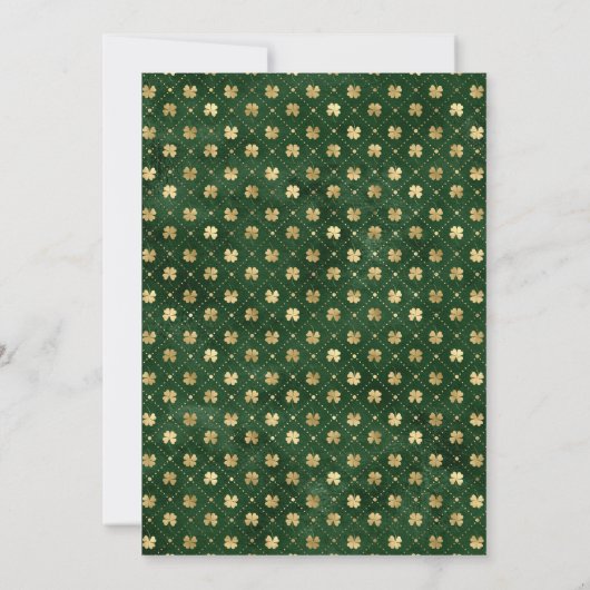 Elegant Green en Gold Shamrock St Patrick's Day Kaart (Achterkant)