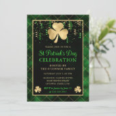 Elegant Green en Gold Shamrock St Patrick's Day Kaart (Staand voorkant)