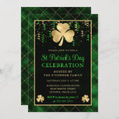 Elegant Green en Gold Shamrock St Patrick's Day Kaart (Voorkant / Achterkant)