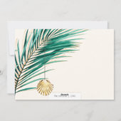 Elegant Green en Gold Tropical Kerstfoto Feestdagenkaart (Achterkant)