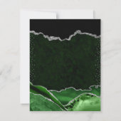 Elegant Green en Silver Glitter Agate Wedding RSVP Kaartje (Achterkant)