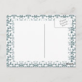 Elegant Green en White  Victoriaans Damask Briefkaart (Achterkant)