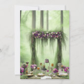 Elegant Green Enchanted Forest Wedding Kaart (Achterkant)