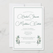 Elegant Green Eucalyptus Leaf Modern Vrijgezellenf Kaart (Voorkant)