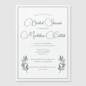 Elegant Green Eucalyptus Leaf Modern Vrijgezellenf Magnetische Uitnodiging (Voorkant)