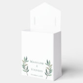 Elegant Green Eucalyptus Leaf Simple Fall Wedding Bedankdoosjes (Geopend)