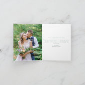 Elegant Green Eucalyptus Leaf Wedding Photo vouwt Bedankkaart (Binnen)