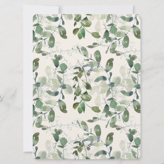 Elegant Green Eucalyptus Leaves Quinceanera Kaart (Achterkant)