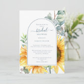 Elegant Green Eucalyptus Sunflower Vrijgezellenfee Kaart (Staand voorkant)