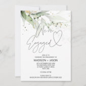 Elegant Green Eucalyptus We zijn een Verloving Kaart (Voorkant)