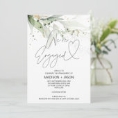 Elegant Green Eucalyptus We zijn een Verloving Kaart (Staand voorkant)