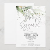 Elegant Green Eucalyptus We zijn een Verloving Kaart (Voorkant / Achterkant)