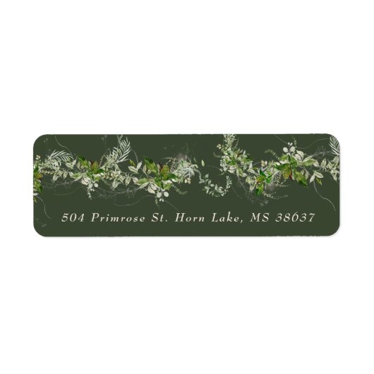 Elegant Green Eucalyptus Wedding Envelope Etiket (Voorkant)