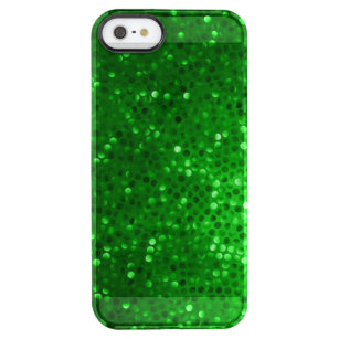Elegant Green Faux Glitter & Sparkles Doorzichtig iPhone SE/5/5s Hoesje