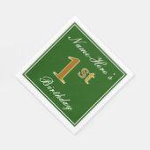 Elegant Green, Faux Gold, 1 geboorte; aangepaste n Servet (Hoek)