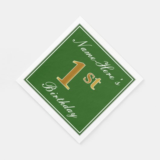 Elegant Green, Faux Gold, 1 geboorte; aangepaste n Servet (Hoek)