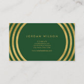 Elegant Green Faux Gold Round Lines Consultant Visitekaartje (Achterkant)