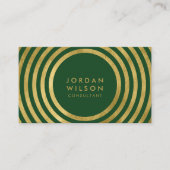 Elegant Green Faux Gold Round Lines Consultant Visitekaartje (Voorkant)