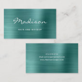 Elegant Green Faux Metallic Stylist Visitekaartje (Voorkant / Achterkant)