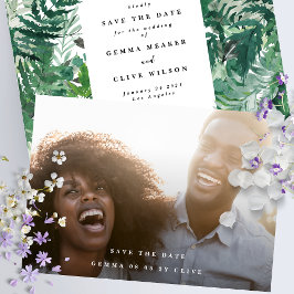 Elegant Green Ferns Waterverf Wedding Foto Save The Date