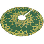 Elegant Green Fine Gold Floral Mandala Kerstmis Kerstboom Rok (Gekanteld)