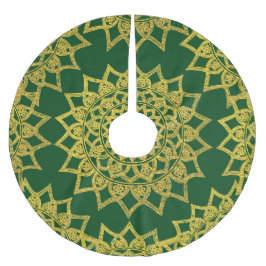 Elegant Green Fine Gold Floral Mandala Kerstmis Kerstboom Rok