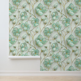 Elegant Green Floral Behang