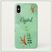 Elegant Green Floral Blooms Waterverf Case-Mate iPhone Case