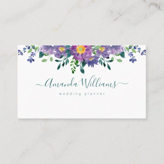 Elegant Green Floral Design Visitekaartje (Voorkant)