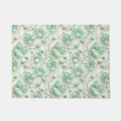 Elegant Green Floral Door Mat (Voorkant)