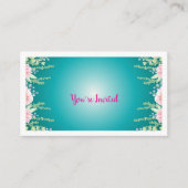 Elegant Green Floral  Enclosure Card  Informatiekaartje (Voorkant)