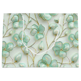 Elegant Green Floral Groot Cadeauzakje