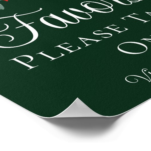 Elegant Green Floral kerstbruiloft Favors Poster (Hoek)