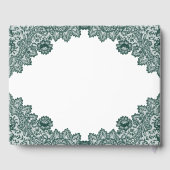 Elegant  Green Floral Lace Funeral Photo Gastenboek (Achterkant)