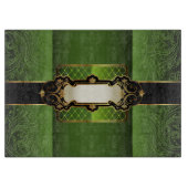 Elegant  Green Floral Monogram Snijplank (Voorkant)