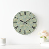 Elegant  Green Floral Roos Clock Grote Klok (Huis)