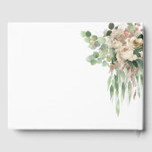 Elegant Green Floral Rozen Wedding Gastenboek (Achterkant)