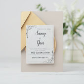 Elegant Green Floral Save the Date Wedding Invitat Bedankkaart (Staand voorkant)