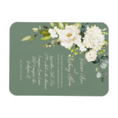 Elegant Green Floral Script Wedding Invitation Magneet (Horizontaal)