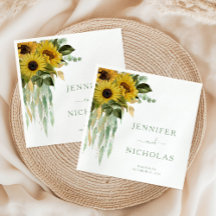 Elegant Green Floral Sunflower Wedding
