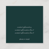 Elegant Green Floral Visitekaartje (Achterkant)