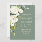 Elegant Green Floral Waterverf Script Wedding Kaart (Voorkant)