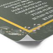 Elegant Green Floral Waterverf Seating Chart Poster (Hoek)