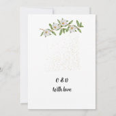 Elegant Green Floral Wedding Invitation Kaart (Achterkant)