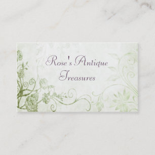 Elegant Green  Flower Shop Visitekaartje