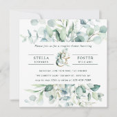 Elegant Green Foliage Ampersand Couples Shower Kaart (Voorkant)