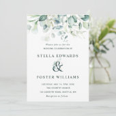 Elegant Green Foliage Ampersand Wedding Kaart (Staand voorkant)