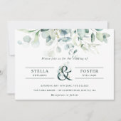 Elegant Green Foliage Ampersand Wedding Kaart (Voorkant)