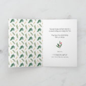 Elegant Green Foliage Gold Bough Waterverf Feestdagen Kaart (Binnen)