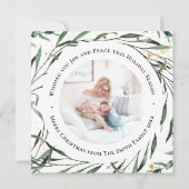 Elegant Green Foliage Gold Confetti Waterverf Feestdagenkaart (Voorkant)